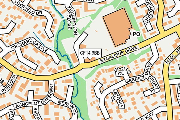 CF14 9BB map - OS OpenMap – Local (Ordnance Survey)