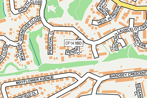 CF14 9BD map - OS OpenMap – Local (Ordnance Survey)