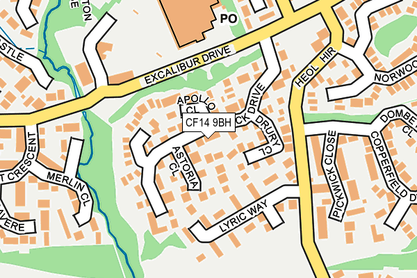 CF14 9BH map - OS OpenMap – Local (Ordnance Survey)