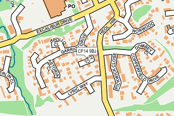 CF14 9BJ map - OS OpenMap – Local (Ordnance Survey)