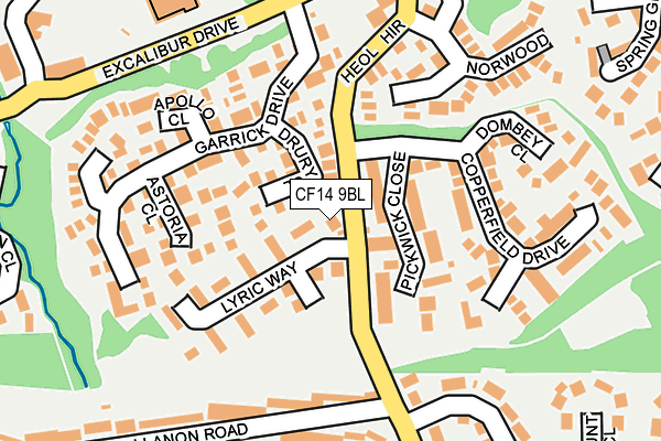 CF14 9BL map - OS OpenMap – Local (Ordnance Survey)