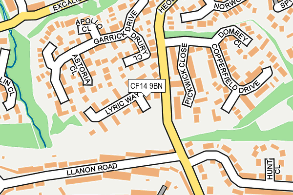 CF14 9BN map - OS OpenMap – Local (Ordnance Survey)