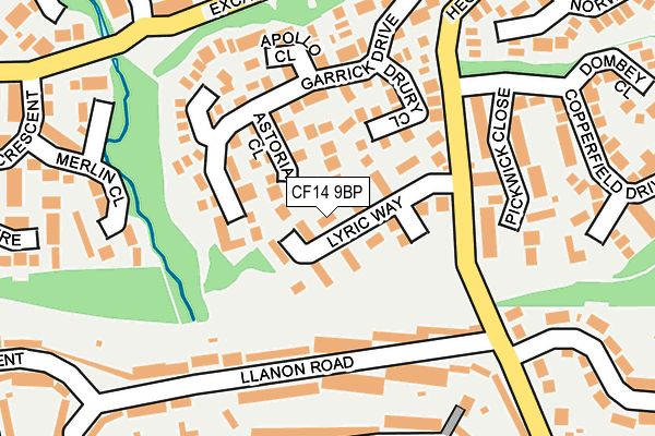 CF14 9BP map - OS OpenMap – Local (Ordnance Survey)