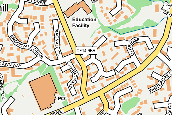 CF14 9BR map - OS OpenMap – Local (Ordnance Survey)