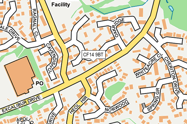CF14 9BT map - OS OpenMap – Local (Ordnance Survey)