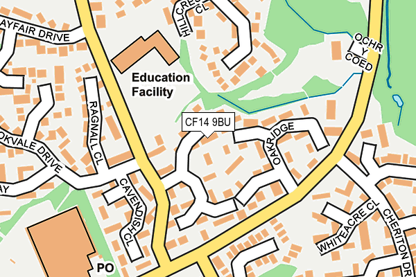 CF14 9BU map - OS OpenMap – Local (Ordnance Survey)