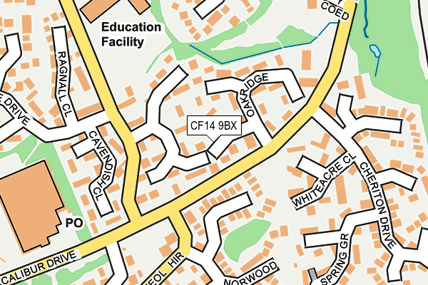 CF14 9BX map - OS OpenMap – Local (Ordnance Survey)