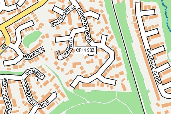 CF14 9BZ map - OS OpenMap – Local (Ordnance Survey)