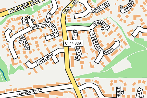 CF14 9DA map - OS OpenMap – Local (Ordnance Survey)