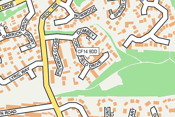 CF14 9DD map - OS OpenMap – Local (Ordnance Survey)