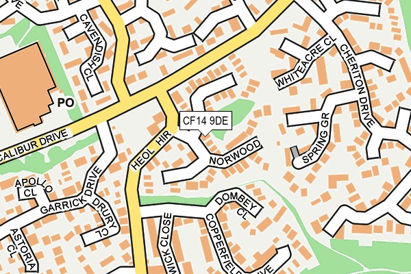CF14 9DE map - OS OpenMap – Local (Ordnance Survey)