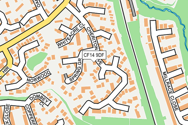 CF14 9DF map - OS OpenMap – Local (Ordnance Survey)