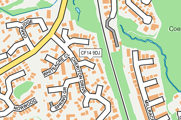 CF14 9DJ map - OS OpenMap – Local (Ordnance Survey)