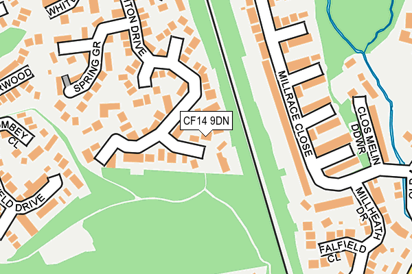 CF14 9DN map - OS OpenMap – Local (Ordnance Survey)