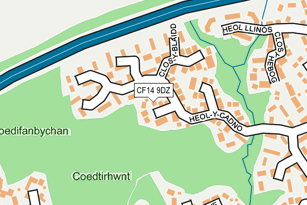 CF14 9DZ map - OS OpenMap – Local (Ordnance Survey)