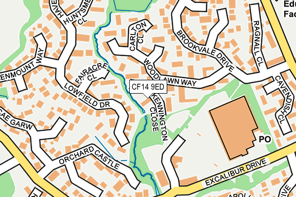 CF14 9ED map - OS OpenMap – Local (Ordnance Survey)