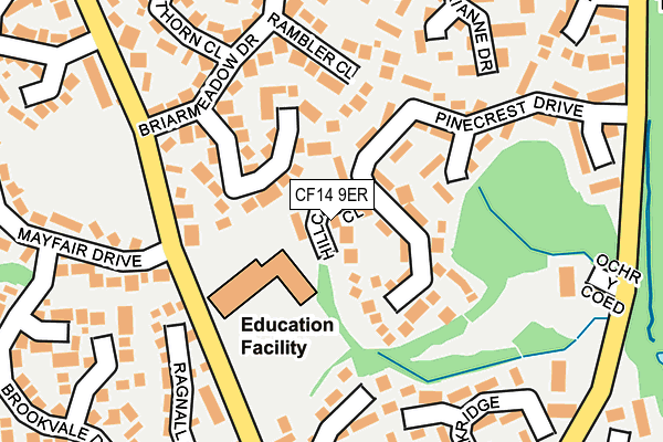 CF14 9ER map - OS OpenMap – Local (Ordnance Survey)