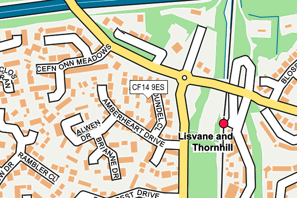 CF14 9ES map - OS OpenMap – Local (Ordnance Survey)