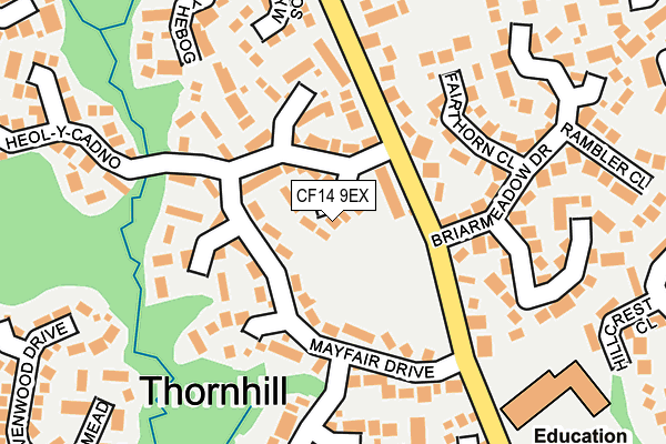 CF14 9EX map - OS OpenMap – Local (Ordnance Survey)