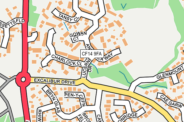 CF14 9FA map - OS OpenMap – Local (Ordnance Survey)