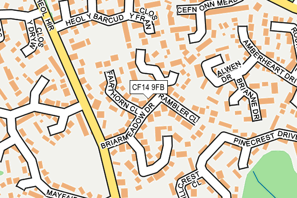 CF14 9FB map - OS OpenMap – Local (Ordnance Survey)