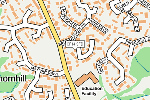 CF14 9FD map - OS OpenMap – Local (Ordnance Survey)