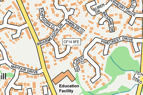 CF14 9FE map - OS OpenMap – Local (Ordnance Survey)