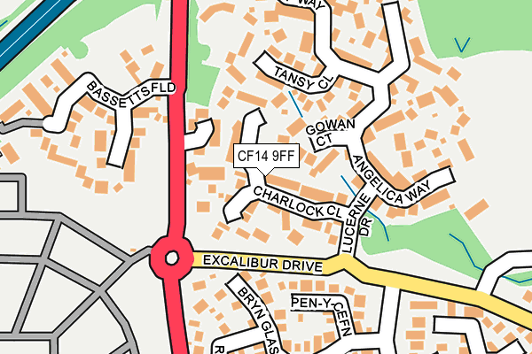 CF14 9FF map - OS OpenMap – Local (Ordnance Survey)