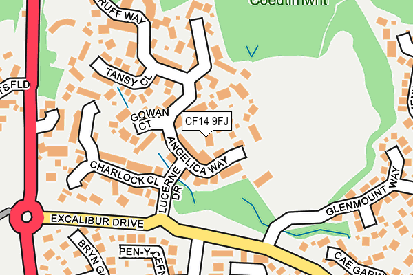 CF14 9FJ map - OS OpenMap – Local (Ordnance Survey)