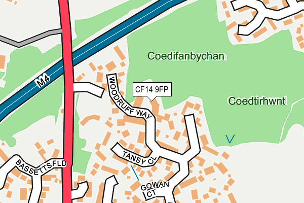 CF14 9FP map - OS OpenMap – Local (Ordnance Survey)