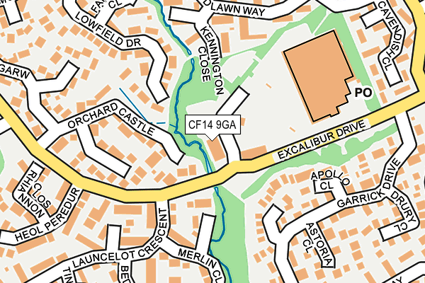 CF14 9GA map - OS OpenMap – Local (Ordnance Survey)