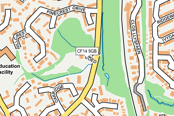 CF14 9GB map - OS OpenMap – Local (Ordnance Survey)