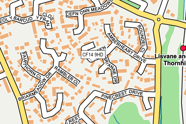 CF14 9HD map - OS OpenMap – Local (Ordnance Survey)