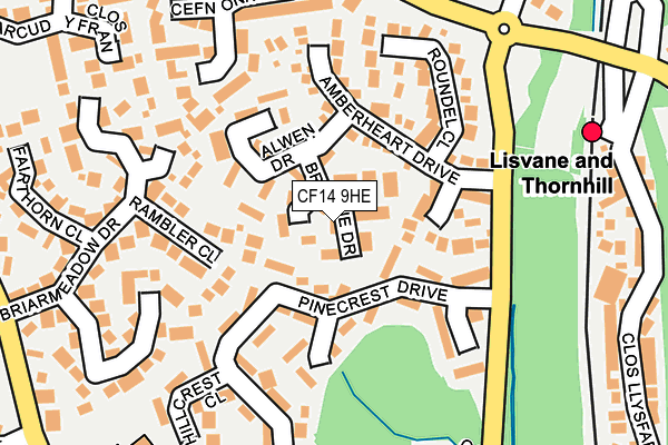 CF14 9HE map - OS OpenMap – Local (Ordnance Survey)