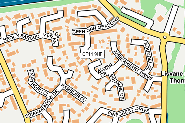 CF14 9HF map - OS OpenMap – Local (Ordnance Survey)