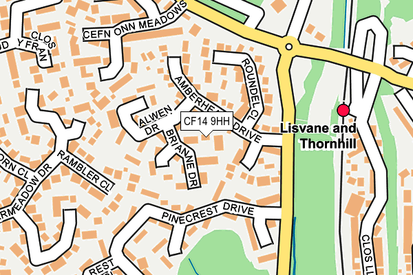 CF14 9HH map - OS OpenMap – Local (Ordnance Survey)