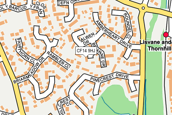 CF14 9HJ map - OS OpenMap – Local (Ordnance Survey)
