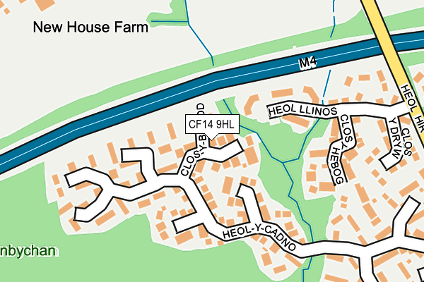 CF14 9HL map - OS OpenMap – Local (Ordnance Survey)