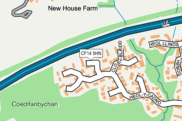 CF14 9HN map - OS OpenMap – Local (Ordnance Survey)