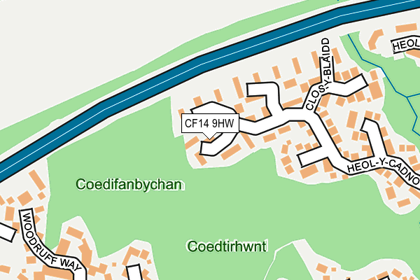 CF14 9HW map - OS OpenMap – Local (Ordnance Survey)