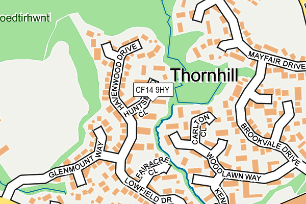 CF14 9HY map - OS OpenMap – Local (Ordnance Survey)