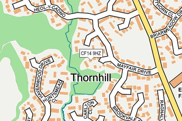 CF14 9HZ map - OS OpenMap – Local (Ordnance Survey)