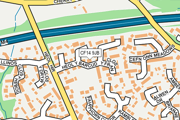 CF14 9JB map - OS OpenMap – Local (Ordnance Survey)