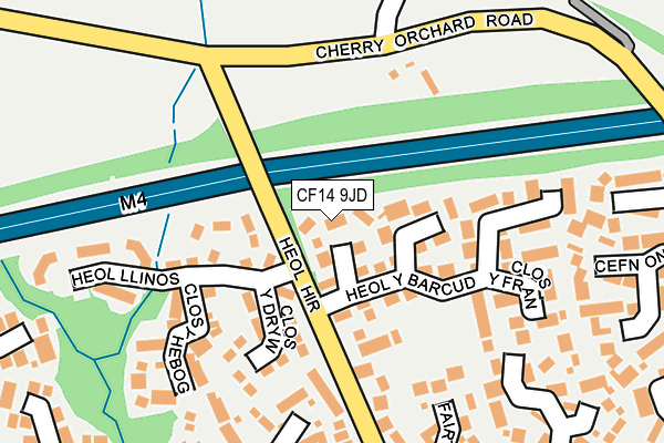 CF14 9JD map - OS OpenMap – Local (Ordnance Survey)