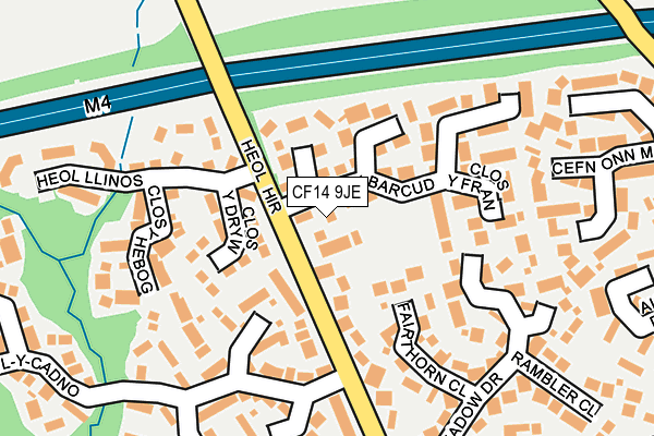 CF14 9JE map - OS OpenMap – Local (Ordnance Survey)