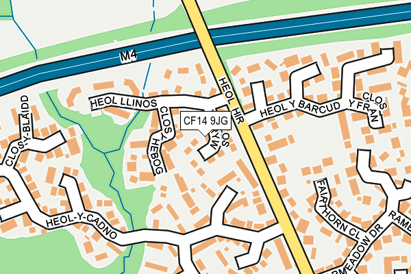 CF14 9JG map - OS OpenMap – Local (Ordnance Survey)