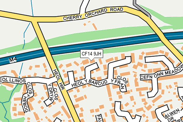 CF14 9JH map - OS OpenMap – Local (Ordnance Survey)