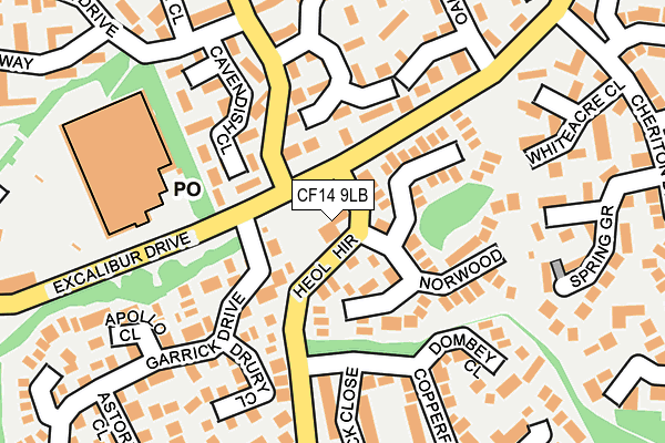 CF14 9LB map - OS OpenMap – Local (Ordnance Survey)