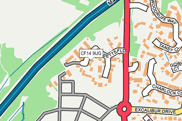 CF14 9UG map - OS OpenMap – Local (Ordnance Survey)