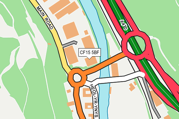 CF15 5BF map - OS OpenMap – Local (Ordnance Survey)